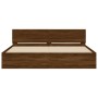 Estructura de cama con cabecero marrón roble 160x200 cm de , Camas y somieres - Ref: Foro24-3207475, Precio: 209,80 €, Descue...