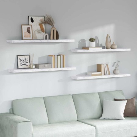 Estante de pared 4 pcs Mármol 120 x 23,5 x 4 cm en Estantes y estanterías | Comprar online en Foro24