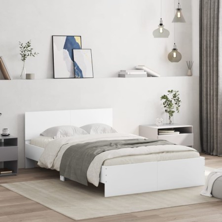 Weißer Bettrahmen mit Kopfteil 120x190 cm von , Betten und Lattenroste - Ref: Foro24-3207511, Preis: 173,76 €, Rabatt: %
