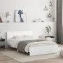 Estructura de cama con cabecero blanca 120x190 cm de , Camas y somieres - Ref: Foro24-3207511, Precio: 174,29 €, Descuento: %