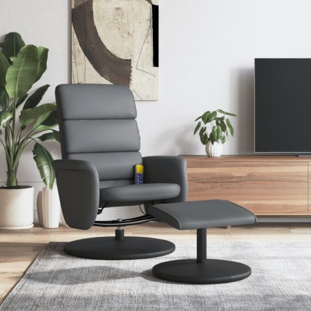 Liegender Massagesessel mit Fußstütze aus grauem Kunstleder von , Sessel - Ref: Foro24-356730, Preis: 138,19 €, Rabatt: %