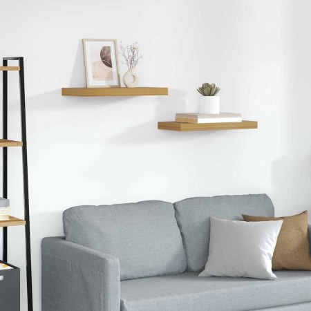 Estante de pared Montaje en la pared 2 pcs Beige 50 x 23 x 4 cm en Estantes y estanterías | Comprar online en Foro24