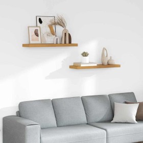 Estante de pared 2 pcs Beige 80 x 23,5 x 4 cm en Estantes y estanterías | Comprar online en Foro24