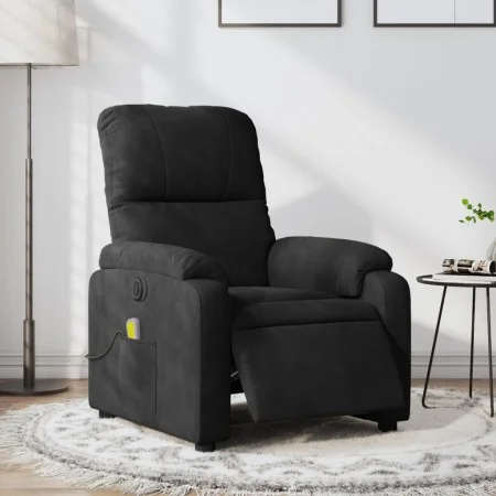 Sillón reclinable de masaje eléctrico tela de microfibra negro de , Sillones - Ref: Foro24-3204925, Precio: 268,23 €, Descuen...