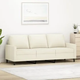 Cremefarbenes 3-Sitzer-Sofa aus Samt, 180 cm von , Sofas - Ref: Foro24-359217, Preis: 333,43 €, Rabatt: %