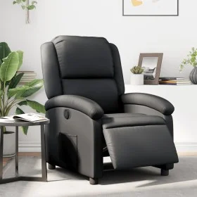 Sillón reclinable eléctrico de cuero auténtico negro de , Sillones - Ref: Foro24-3204254, Precio: 384,88 €, Descuento: %