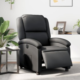 Sillón reclinable eléctrico de cuero auténtico negro de , Sillones - Ref: Foro24-3204254, Precio: 377,57 €, Descuento: %