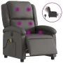 Sillón reclinable de masaje eléctrico cuero auténtico gris de , Sillones - Ref: Foro24-3204261, Precio: 369,20 €, Descuento: %