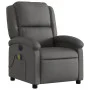 Sillón reclinable de masaje eléctrico cuero auténtico gris de , Sillones - Ref: Foro24-3204261, Precio: 369,20 €, Descuento: %