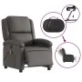 Sillón reclinable de masaje eléctrico cuero auténtico gris de , Sillones - Ref: Foro24-3204261, Precio: 369,20 €, Descuento: %