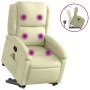 Cremefarbener, anhebbarer Massagesessel aus echtem Leder von , Sessel - Ref: Foro24-3204268, Preis: 407,44 €, Rabatt: %