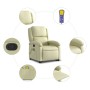 Cremefarbener, anhebbarer Massagesessel aus echtem Leder von , Sessel - Ref: Foro24-3204268, Preis: 389,74 €, Rabatt: %