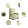 Cremefarbener, anhebbarer Massagesessel aus echtem Leder von , Sessel - Ref: Foro24-3204268, Preis: 407,44 €, Rabatt: %