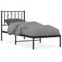 Bed frame with black metal headboard 75x190 cm by , Beds and slatted bases - Ref: Foro24-374427, Price: 62,64 €, Discount: %