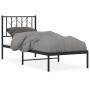 Estructura de cama con cabecero metal negro 75x190 cm de , Camas y somieres - Ref: Foro24-374427, Precio: 63,54 €, Descuento: %