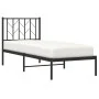 Bed frame with black metal headboard 75x190 cm by , Beds and slatted bases - Ref: Foro24-374427, Price: 62,64 €, Discount: %