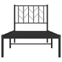 Bed frame with black metal headboard 75x190 cm by , Beds and slatted bases - Ref: Foro24-374427, Price: 62,64 €, Discount: %