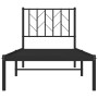 Estructura de cama con cabecero metal negro 75x190 cm de , Camas y somieres - Ref: Foro24-374427, Precio: 63,54 €, Descuento: %