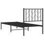 Bed frame with black metal headboard 75x190 cm by , Beds and slatted bases - Ref: Foro24-374427, Price: 62,64 €, Discount: %