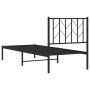 Estructura de cama con cabecero metal negro 75x190 cm de , Camas y somieres - Ref: Foro24-374427, Precio: 63,54 €, Descuento: %