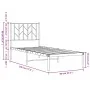 Bed frame with black metal headboard 75x190 cm by , Beds and slatted bases - Ref: Foro24-374427, Price: 62,64 €, Discount: %