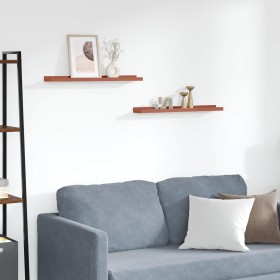 Estante de pared 2 pcs Rojo 60 x 9 x 3 cm Madera de ingeniería en Estantes y estanterías | Comprar online en Foro24