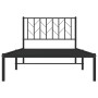 Estructura de cama con cabecero metal negro 100x190 cm de , Camas y somieres - Ref: Foro24-374431, Precio: 74,74 €, Descuento: %