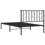 Bed frame with black metal headboard 100x190 cm by , Beds and slatted bases - Ref: Foro24-374431, Price: 73,59 €, Discount: %