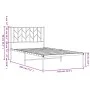 Bed frame with black metal headboard 100x190 cm by , Beds and slatted bases - Ref: Foro24-374431, Price: 73,59 €, Discount: %