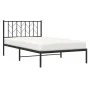 Bed frame with black metal headboard 107x203 cm by , Beds and slatted bases - Ref: Foro24-374433, Price: 63,85 €, Discount: %