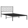 Bed frame with black metal headboard 107x203 cm by , Beds and slatted bases - Ref: Foro24-374433, Price: 63,85 €, Discount: %