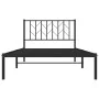 Bed frame with black metal headboard 107x203 cm by , Beds and slatted bases - Ref: Foro24-374433, Price: 63,85 €, Discount: %