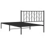 Bed frame with black metal headboard 107x203 cm by , Beds and slatted bases - Ref: Foro24-374433, Price: 63,85 €, Discount: %