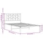 Bettgestell mit schwarzem Metallkopfteil 107x203 cm von , Betten und Lattenroste - Ref: Foro24-374433, Preis: 64,93 €, Rabatt: %