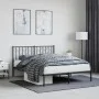 Bed frame with black metal headboard 140x200 cm by , Beds and slatted bases - Ref: Foro24-374438, Price: 123,12 €, Discount: %