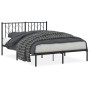 Bed frame with black metal headboard 140x200 cm by , Beds and slatted bases - Ref: Foro24-374438, Price: 125,68 €, Discount: %