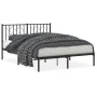 Bed frame with black metal headboard 140x200 cm by , Beds and slatted bases - Ref: Foro24-374438, Price: 123,12 €, Discount: %