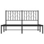 Bed frame with black metal headboard 140x200 cm by , Beds and slatted bases - Ref: Foro24-374438, Price: 125,68 €, Discount: %