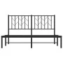 Bed frame with black metal headboard 140x200 cm by , Beds and slatted bases - Ref: Foro24-374438, Price: 123,12 €, Discount: %