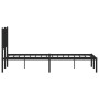 Bed frame with black metal headboard 140x200 cm by , Beds and slatted bases - Ref: Foro24-374438, Price: 125,68 €, Discount: %