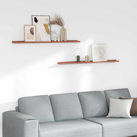 Estante de pared 2 pcs Rojo 115 x 9 x 3 cm Madera de ingeniería en Estantes y estanterías | Comprar online en Foro24