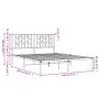 Bed frame with black metal headboard 140x200 cm by , Beds and slatted bases - Ref: Foro24-374438, Price: 123,12 €, Discount: %