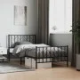 Bed frame with headboard and black metal footboard 100x200cm by , Beds and slatted bases - Ref: Foro24-374450, Price: 83,94 €...