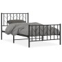 Bed frame with headboard and black metal footboard 100x200cm by , Beds and slatted bases - Ref: Foro24-374450, Price: 85,38 €...
