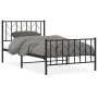 Bed frame with headboard and black metal footboard 100x200cm by , Beds and slatted bases - Ref: Foro24-374450, Price: 83,94 €...