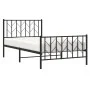 Bed frame with headboard and black metal footboard 100x200cm by , Beds and slatted bases - Ref: Foro24-374450, Price: 83,94 €...