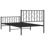 Bed frame with headboard and black metal footboard 100x200cm by , Beds and slatted bases - Ref: Foro24-374450, Price: 85,38 €...