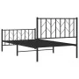 Bed frame with headboard and black metal footboard 100x200cm by , Beds and slatted bases - Ref: Foro24-374450, Price: 83,94 €...