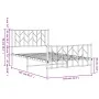 Bed frame with headboard and black metal footboard 100x200cm by , Beds and slatted bases - Ref: Foro24-374450, Price: 83,94 €...