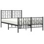 Bettgestell mit Kopf- und Fußteil aus schwarzem Metall, 120 x 190 cm von , Betten und Lattenroste - Ref: Foro24-374452, Preis...